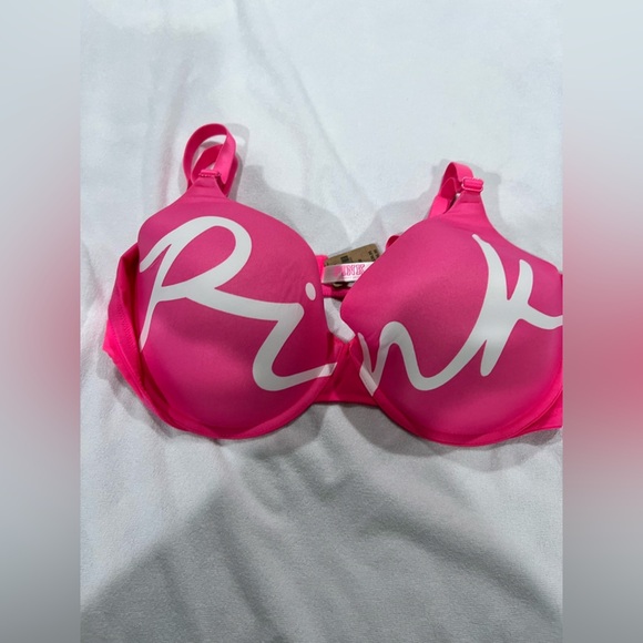 PINK VS Victoria Secret bra pink t-shirt wear everywhere lightly lined 40D - Picture 1 of 6